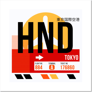 Tokyo (HND) Airport // Sunset Baggage Tag Posters and Art